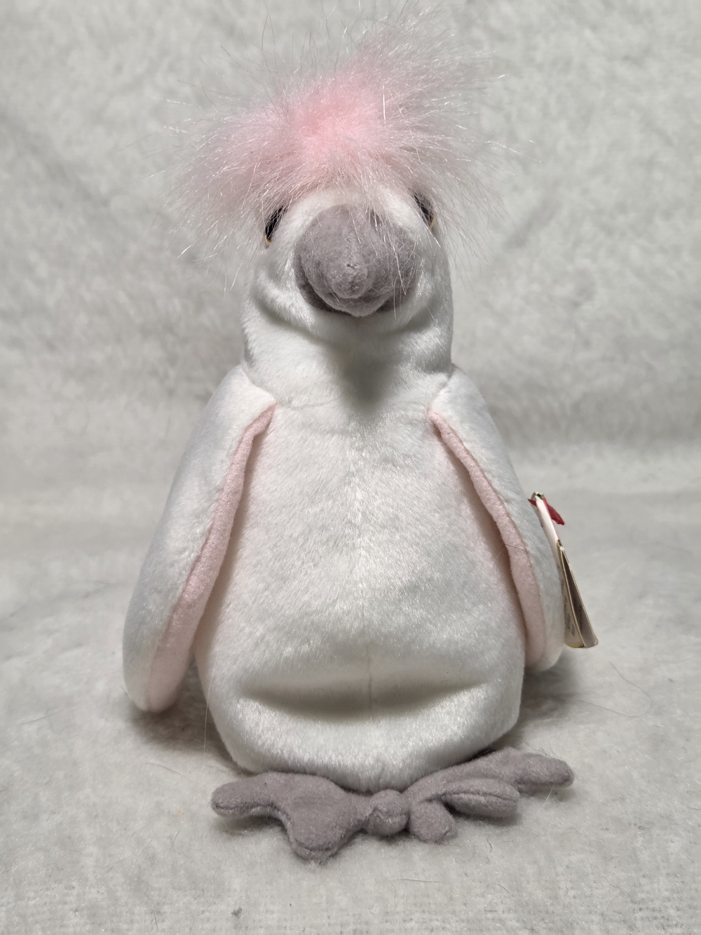 KUKU the Cockatoo Beanie Babies Pink and White Bird 1997 Plush